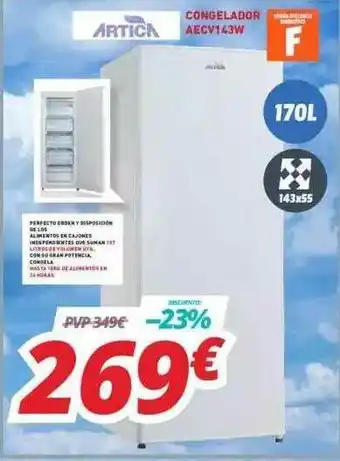 Mi electro Artica Congelador AECV143W oferta