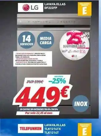 Mi electro LG Lavavajillas DF222FP oferta