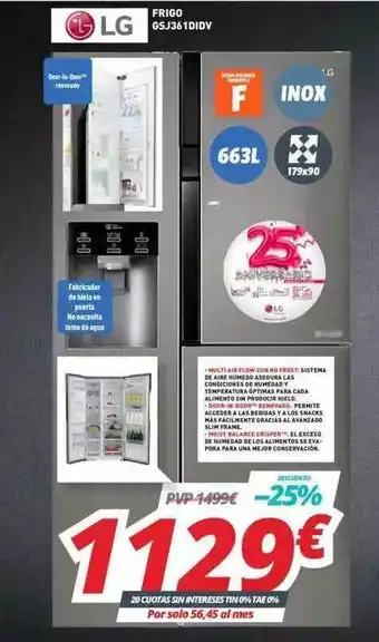 Mi electro LG Frigo G5J36DIDV oferta