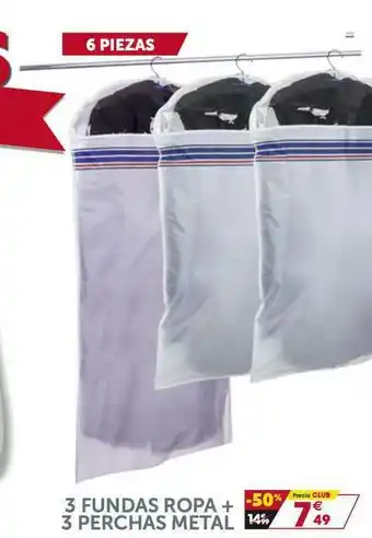 GiFi 3 Fundas Ropa + 3 Perchas Metal oferta