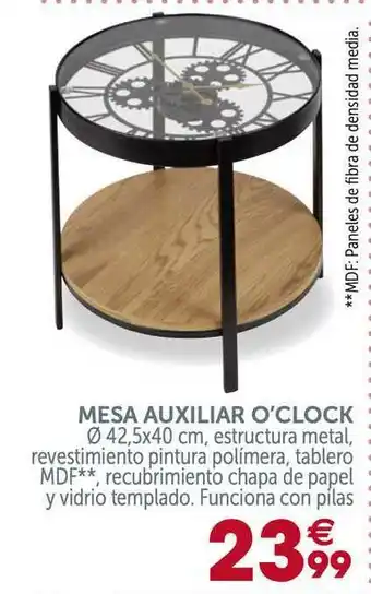GiFi Mesa Auxiliar O'Clock Ø 42,5x40cm oferta