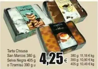 FROIZ Tarta Chousa San Marcos 380g, Selva Negra 405g O Tiramisú 390g oferta