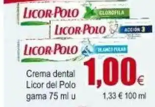 FROIZ Licor-Polo Gama Crema Dental 75ml oferta