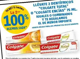 E.Leclerc "Colgate Total" Llèvate 2 Dentífricos o "Colgate Encías" 75ml oferta