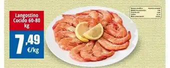 FROIZ Langostino Cocido 60-80kg oferta
