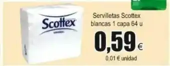 FROIZ Scottex Blancas Servilletas 1 Capa 64U oferta