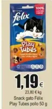 FROIZ Félix Play Tubes Pollo Snack Gato 50g oferta