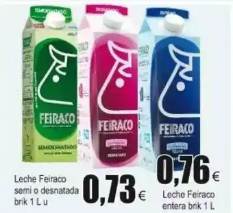 FROIZ Feiraco Semi O Desnatada Brik 1L U O Leche Feiraco Entera Leche Brik 1L oferta