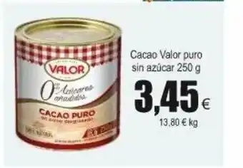 FROIZ Valor Puro Sin Azúcar Cacao 250g oferta