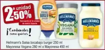 FROIZ Hellmann's Salsa Bocabajo Burger 250ml, Mayonesa Vegana 280ml O Mayonesa 450ml oferta