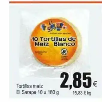 FROIZ El Sarape Tortilla Maíz 10U 180g oferta