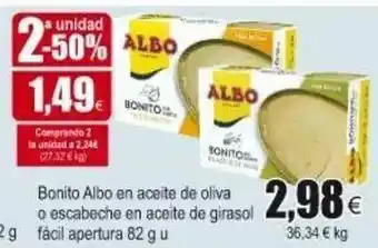 FROIZ Albo En Aceite De Oliva O Escabeche En Aceite De Girasol Fácil Apertura Bonito 82g U oferta