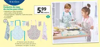 Lidl Meradiso Conjunto de ropa de cocina para niños oferta