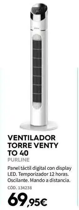 ferrOkey Ventilador Torre Venty To 40 Purline oferta