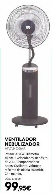 ferrOkey Ventilador Nebulizador Vivahogar oferta