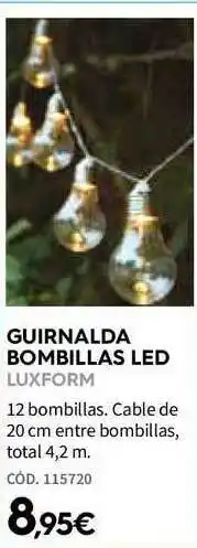 ferrOkey Guirnalda Bombilla Led Luxform oferta