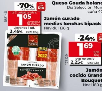 Jamon curado medias lonchas bipack
