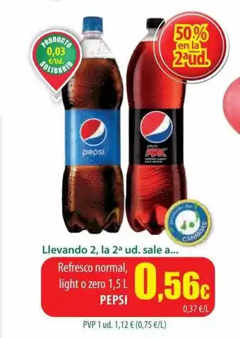 Spar Tenerife Refresco normal, light o zero pepsi oferta