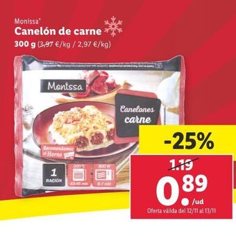 Lidl Canelón de carne oferta