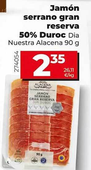 Dia Jamón serrano gran reserva 50% duroc dia nuestra alacena oferta