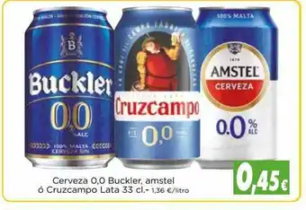 Proxi Cerveza 0.0 buckler, amstel ó cruzcampo oferta