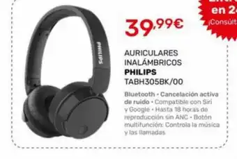 Cenor Auriculares inalámbricos philips tabh305bk 00 oferta