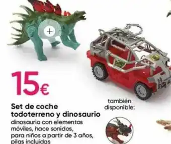 Set de coche todoterreno y dinosaurio