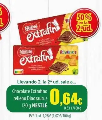 SPAR Lanzarote 50% en la 2a ud chocolate extrafino relleno dinosaurus nestlé oferta