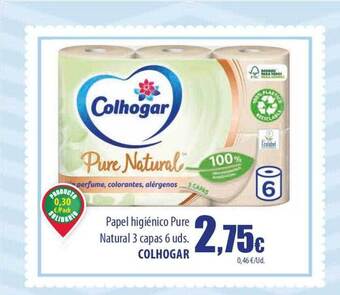SPAR Lanzarote Papel higiénico pure natural 3 capas 6 colhogar oferta