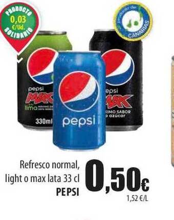 SPAR Lanzarote Refresco normal light o max lata pepsi oferta
