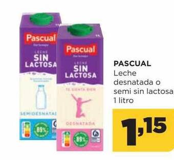 Alimerka Pascual leche desnatada o semi sin lactosa oferta