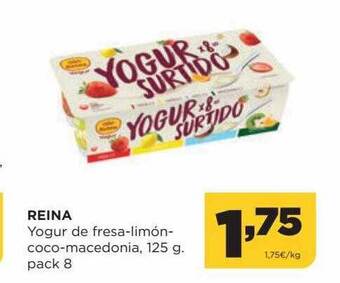 Alimerka Reina yogur de fresa-limón-coco-macedonia oferta