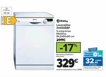 Carrefour Balay lavavajillas 3vs506bp oferta