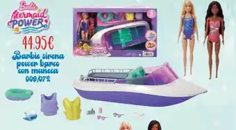 Jugueterías Nikki Barbie sirena power banco con muñeca 009-072 oferta