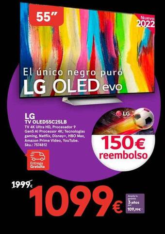 Worten Lg tv oled55c25lb oferta