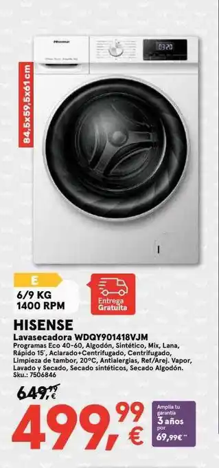 Worten Hisense lavsecadora qdqy90118vjm oferta