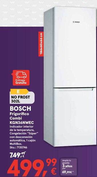 Worten Bosch frigorifico combi kgn36nwec oferta