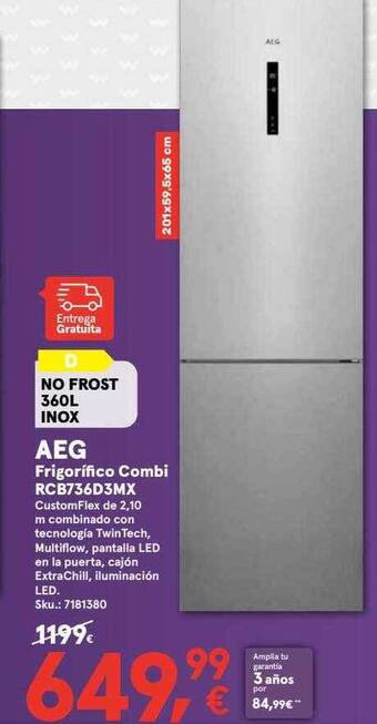 Worten Aeg frigorifico combi rcb736d3mx oferta