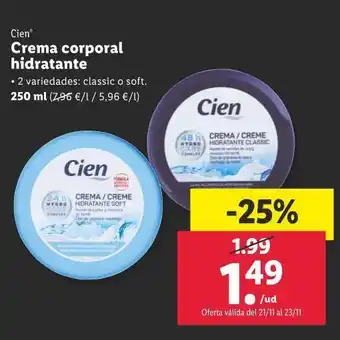 Lidl Crema corporal hidratante oferta