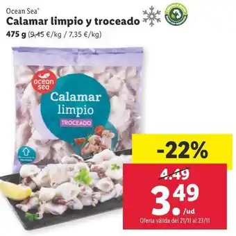 Lidl Calamar limipio y troceado oferta