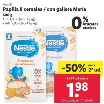 Lidl Papilla 8 cereales con galleta maría oferta