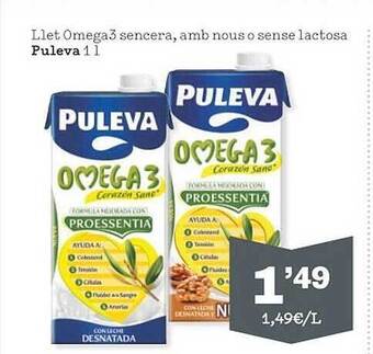 Sorli Llet omega 3 sencera amb nous o sense lactosa puleva oferta