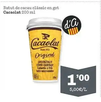 Sorli Batut de cacau clàssic en got cacaolat oferta