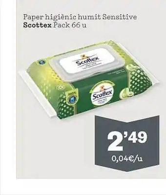 Sorli Paper higiènic humit sensitive scottex pack 66 u oferta