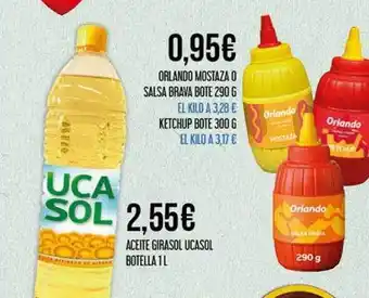 Claudio Orlando mostaza o salsa brava bote ketchup bote aceite girasol ucasol botella oferta