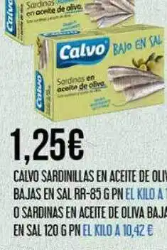 Claudio Calvo sardinillas en aceite de oliva bajas en sal o sardinas en aceite de oliva baja en sal oferta