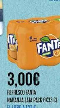 Claudio Refresco fanta naranja lata pack 6 oferta