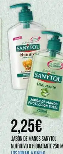 Claudio Jabón de manos sanytol nutrivio o hidratante oferta