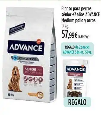 El Corte Inglés Pienso para perros sénior +7 anos advance medium pollo y arroz oferta