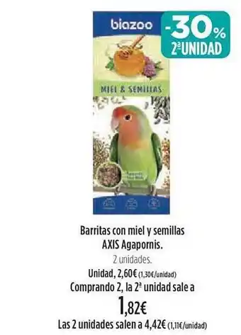 El Corte Inglés Barritas con miel y semillas axis agapornis oferta